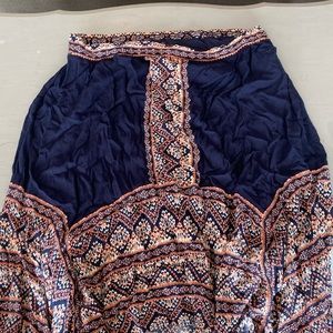 Blue patterned skirt